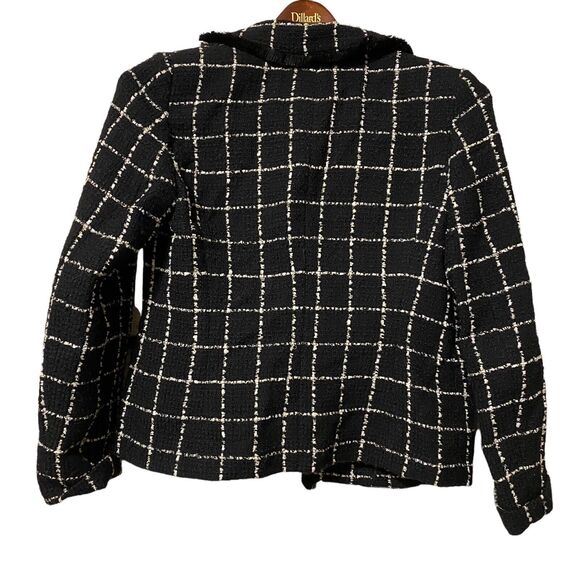 Talbots Collection Blazer Wool Blend Made In Italy Pockets Frayed Raw Hem Size 4 - Picture 2 of 6